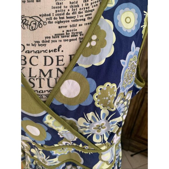 Scarlett Dress Womens Blue Floral Sheath Sleeveless Tank Cotton - Picture 8 of 11